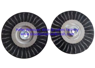 China 150mm Polyflex Encapsulated Threaded Knot Wheel Brushes for Rust Removal supplier