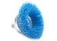 75 MM OD Mounted Blue Nylon Cup Brush , Abrasive Cup Brush For Remove Paints supplier